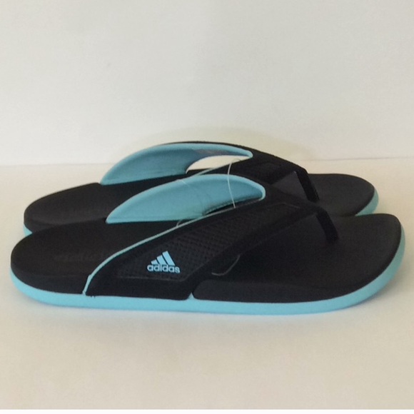adidas womens black flip flops